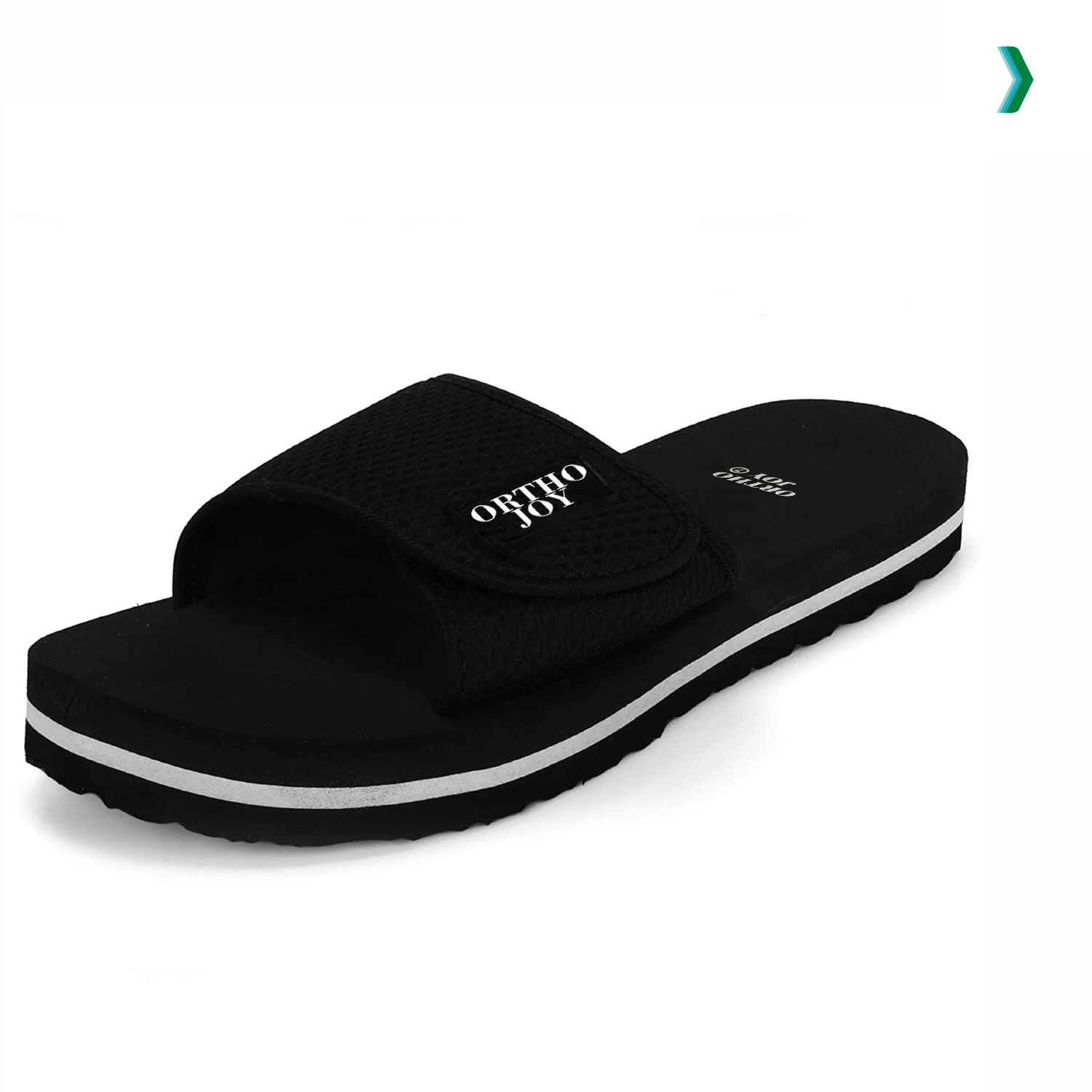 ORTHO JOY Extra Soft Doctor Slippers for Men Flip flops. 06 Black