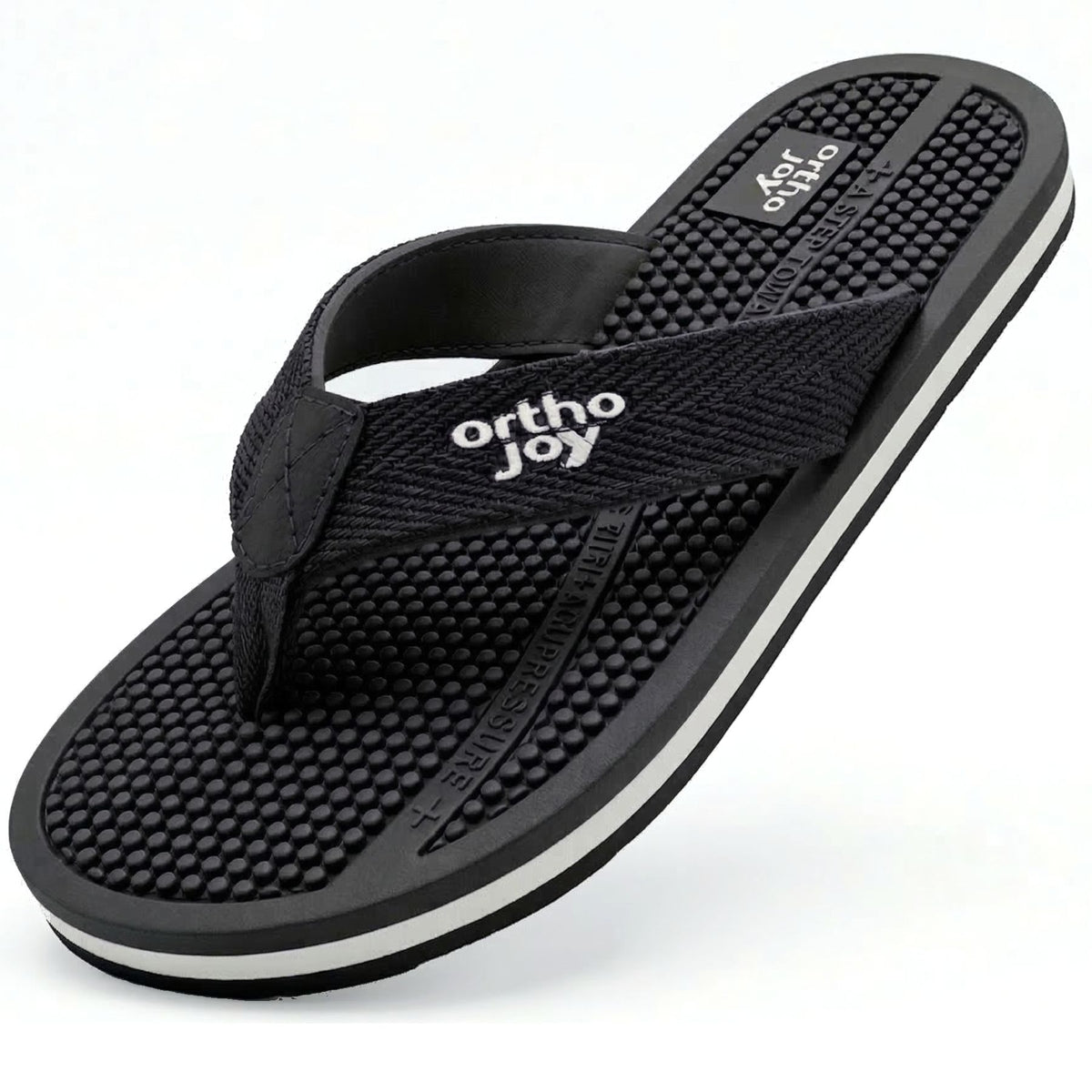 ORTHO JOY Men’s Orthopedic Flip Flops – Acupressure Comfort Slippers | Anti-Slip Lightweight Daily Wear