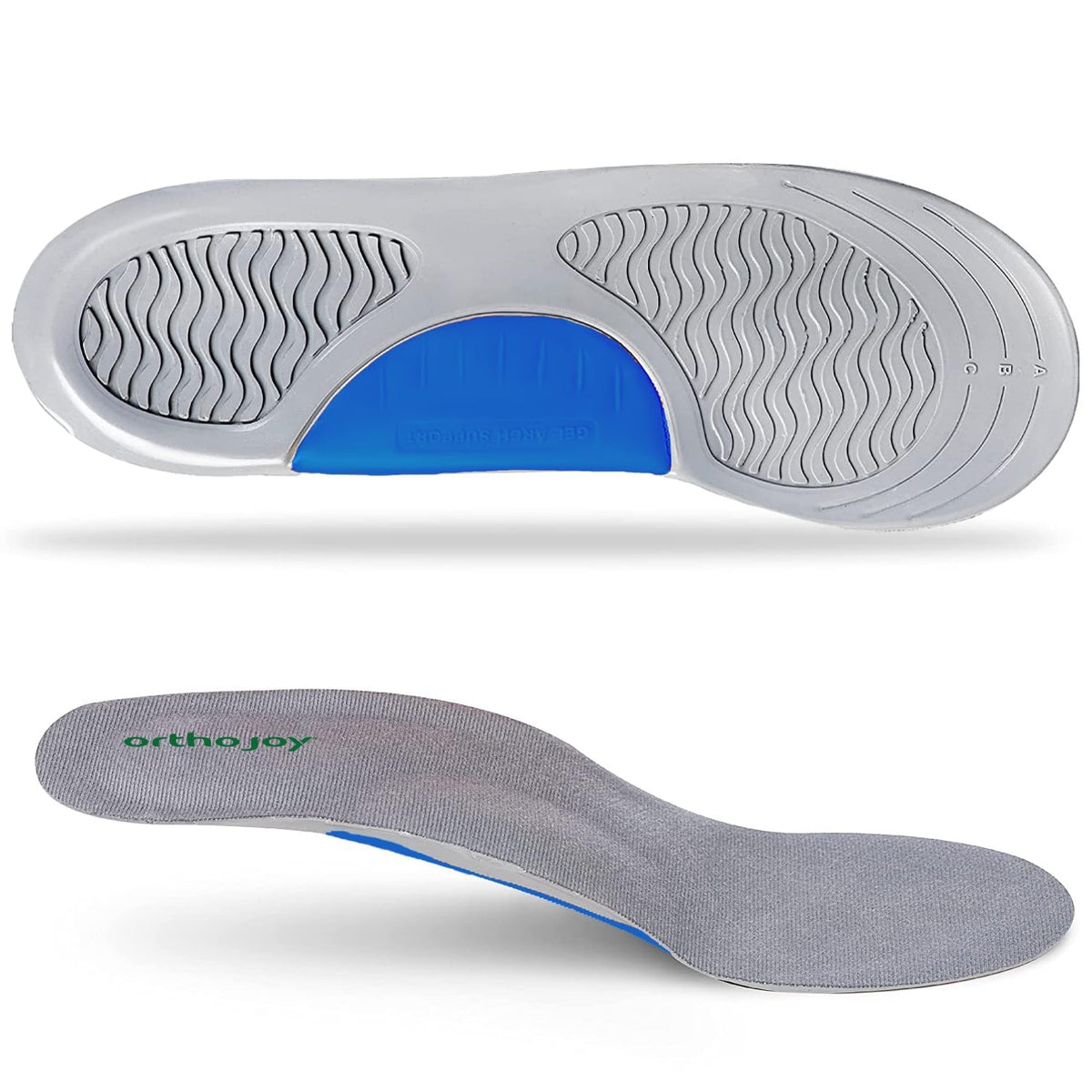ORTHOJOY Arch Support Gel Insoles for Walking, Sports & Daily Comfort
