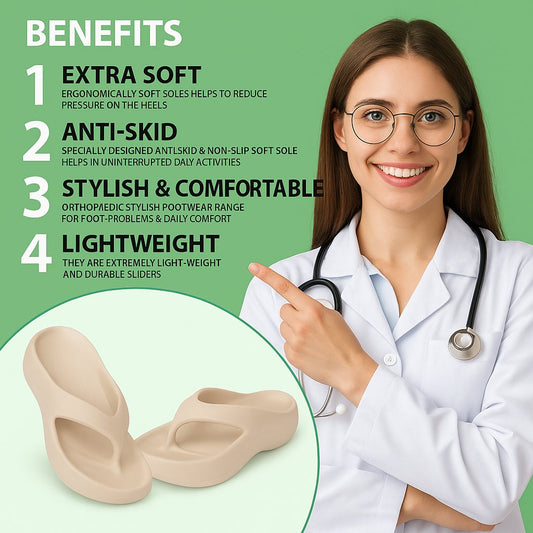 ORTHO JOY Women’s Orthopedic Slippers – Comfort EVA Arch & Heel Support, Anti-Skid Foot Pain Relief Slides