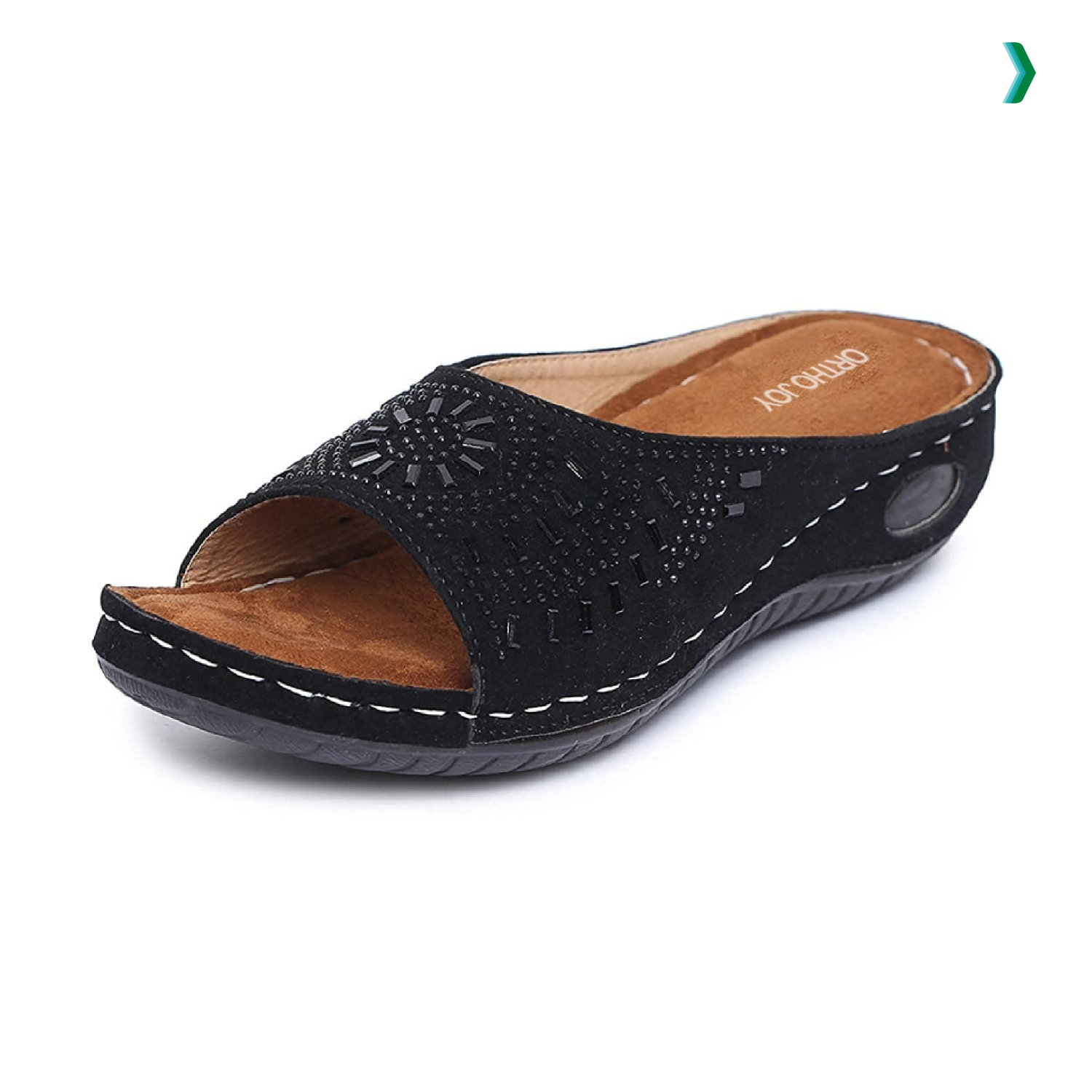 ORTHO JOY Extra Soft Comfortable Fancy Slippers 36 Black