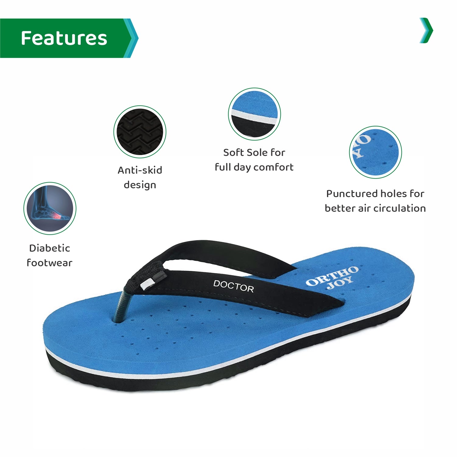 ORTHO JOY Doctor Orthopedic Slippers For Ladies Daily Use.
