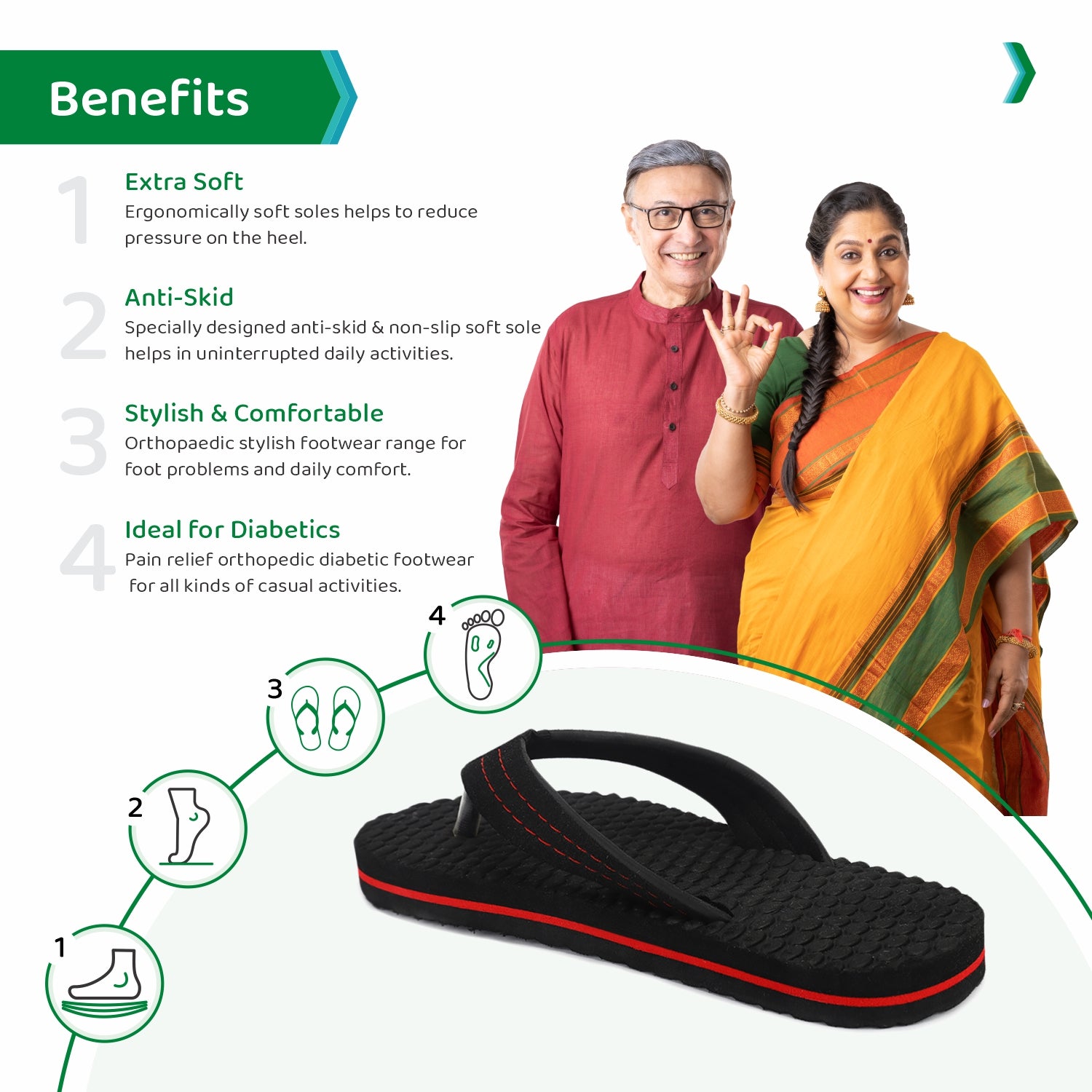 foot pain relief slippers, foot pain relief chappals, best orthopedic slipper