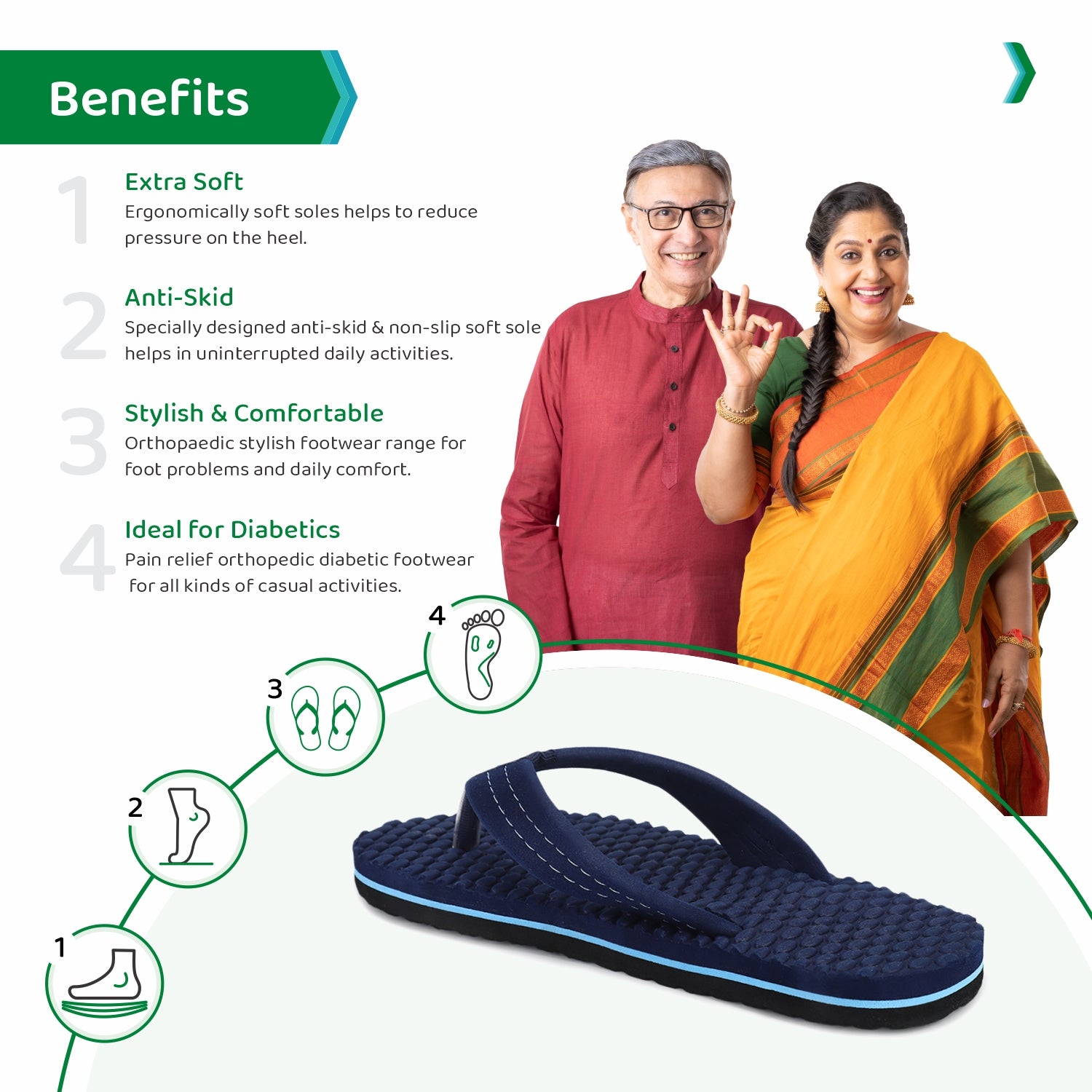 orthopedic slippers for men, ortho chappals