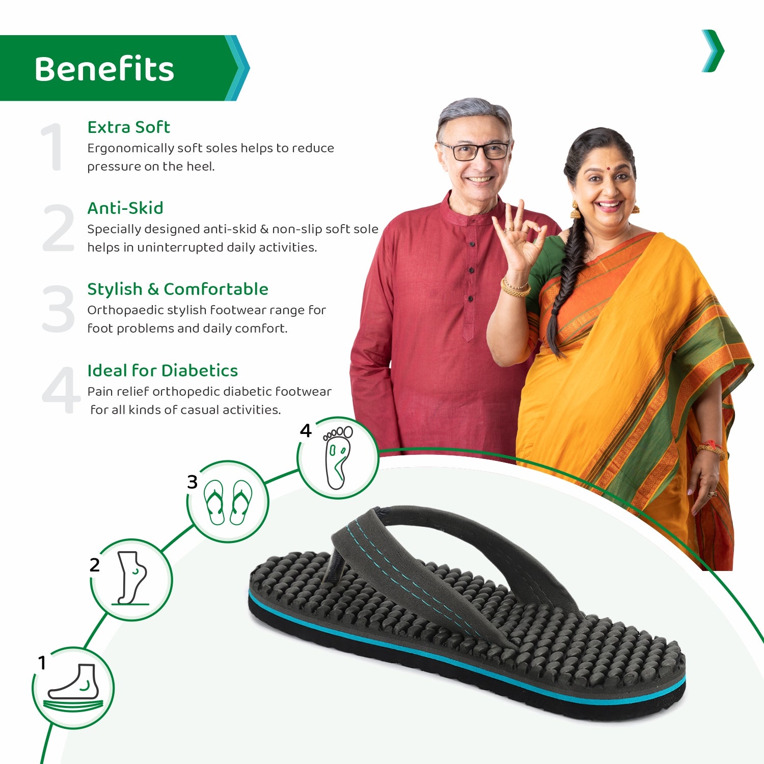 foot pain relief chappals, best orthopedic slipper