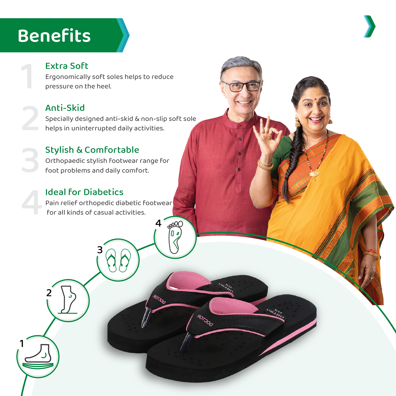 Buy orthopedic ladies slippers Daily use slippers OrthoJoy