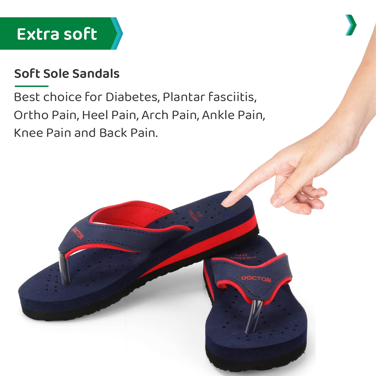 Karaddi Women's Doctor Ortho Comfortable extra soft Slippers chappal  Flip-Flops for ladies Heels & Sandals