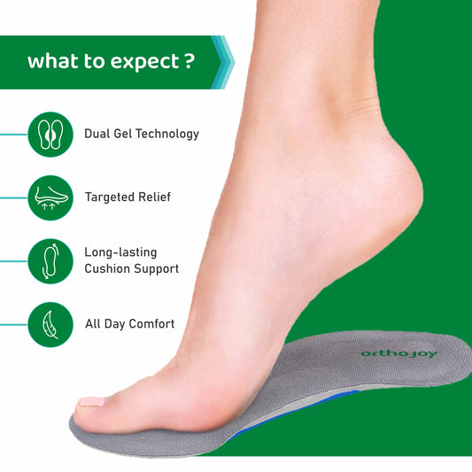 Ortho Joy Arch Support Gel Insoles for Walking, Sports