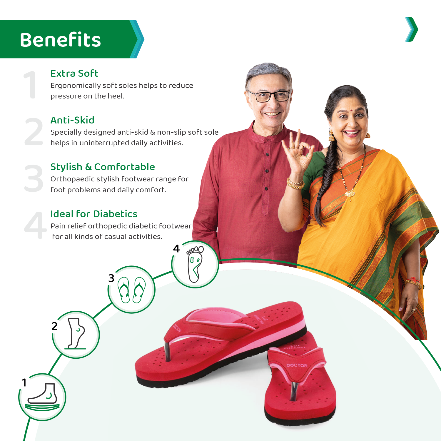 Buy orthopedic ladies slippers Daily use slippers OrthoJoy